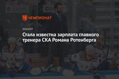 Стала известна зарплата главного тренера СКА Романа Ротенберга