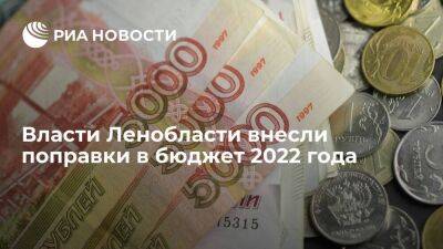 Власти Ленобласти внесли поправки в бюджет 2022 года