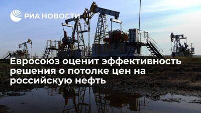 ЕС при решении о введении потолка цен на российскую нефть будет оценивать эффективность