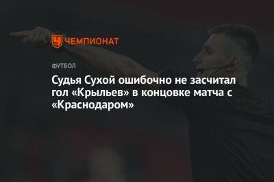Судья Сухой ошибочно не засчитал гол «Крыльев» в концовке матча с «Краснодаром»