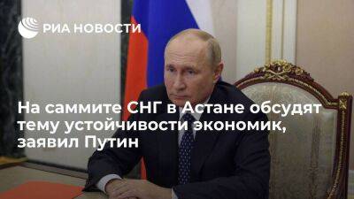 Путин заявил, что на саммите СНГ в Астане особое внимание уделят устойчивости экономик