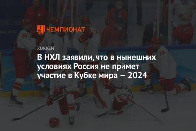 В НХЛ заявили, что в нынешних условиях Россия не примет участие в Кубке мира — 2024