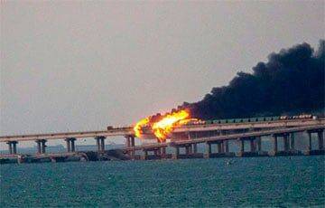 Есть серьезные разрушения: новые фото и видео пожара на Крымском мосту