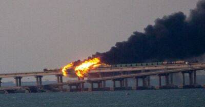 Появилось видео взрыва на Крымском мосту