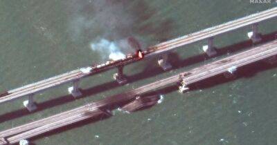Опубликованы спутниковые снимки поврежденного Крымского моста (ФОТО)