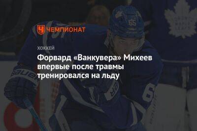 Илья Михеев - Форвард «Ванкувера» Михеев впервые после травмы тренировался на льду - championat.com