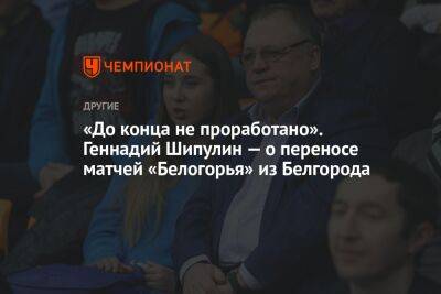 «До конца не проработано». Геннадий Шипулин — о переносе матчей «Белогорья» из Белгорода