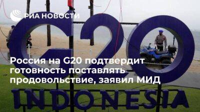МИД: Россия на G20 подтвердит готовность поставлять продовольствие и энергоресурсы