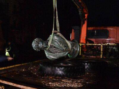В Житомире рано утром демонтировали памятник Пушкину