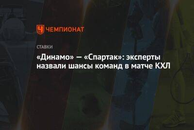«Динамо» — «Спартак»: эксперты назвали шансы команд в матче КХЛ