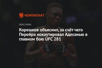 Корешков объяснил, за счёт чего Перейра нокаутировал Адесанью в главном бою UFC 281