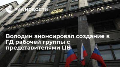 Володин анонсировал создание в Госдуме рабочей группы с представителями Центробанка