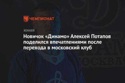 Новичок «Динамо» Алексей Потапов поделился впечатлениями после перехода в московский клуб