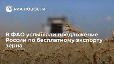 ФАО: предложение России по бесплатному экспорту 500 тысяч тонн зерна услышано