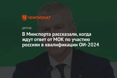 В Минспорта рассказали, когда ждут ответ от МОК по участию россиян в квалификации ОИ-2024