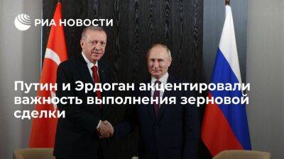 Президенты Путин и Эрдоган акцентировали важность комплексного выполнения зерновой сделки