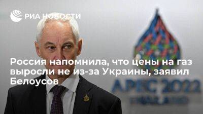 Белоусов: России на АТЭС пришлось напоминать, что цены на газ выросли не из-за Украины
