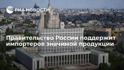 Правительство России заявило о поддержке импортеров значимой производственной продукции
