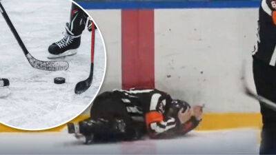 "Це просто дурник": У мережі показали, як російський хокеїст побив арбітра під час матчу