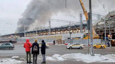 В центре Москвы загорелось складское здание