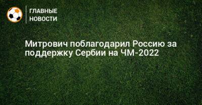 Митрович поблагодарил Россию за поддержку Сербии на ЧМ-2022