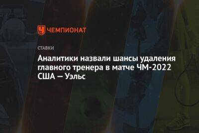 Аналитики назвали шансы удаления главного тренера в матче ЧМ-2022 США — Уэльс