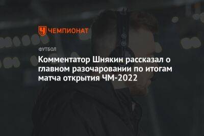 Комментатор Шнякин рассказал о главном разочаровании по итогам матча открытия ЧМ-2022