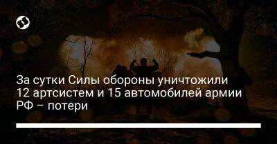 За сутки Силы обороны уничтожили 12 артсистем и 15 автомобилей армии РФ – потери