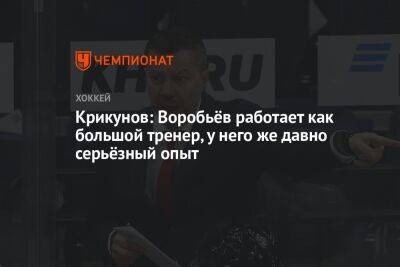 Крикунов: Воробьёв работает как большой тренер, у него же давно серьёзный опыт