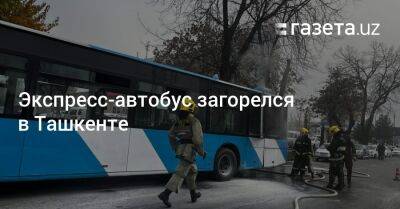 Экспресс-автобус задымился в Ташкенте