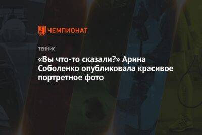 Арина Соболенко - Каролин Гарсия - «Вы что-то сказали?» Арина Соболенко опубликовала красивое портретное фото - championat.com - США - Австралия - Белоруссия - Франция