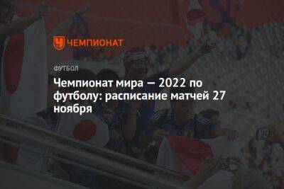 Чемпионат мира — 2022 по футболу: расписание матчей 27 ноября