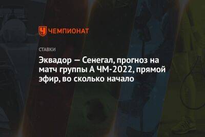 Андре Онан - Эквадор — Сенегал, прогноз на матч группы А ЧМ-2022, прямой эфир, во сколько начало - championat.com - Россия - Бразилия - Португалия - Эквадор - Камерун - Сенегал