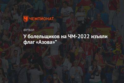 У болельщиков на ЧМ-2022 изъяли флаг «Азова»*
