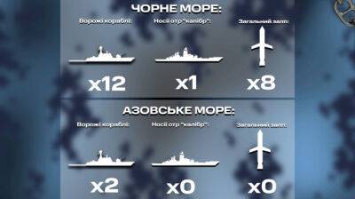 Россия в Черном море держит 12 кораблей, из них один с "Калибрами"