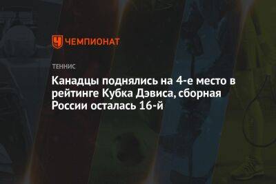 Канадцы поднялись на 4-е место в рейтинге Кубка Дэвиса, сборная России осталась 16-й