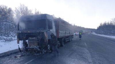 На трассе «Урал» утром горел грузовик