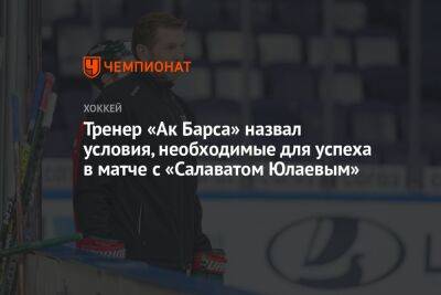 Тренер «Ак Барса» назвал условия, необходимые для успеха в матче с «Салаватом Юлаевым»