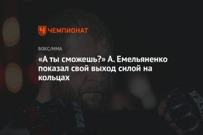 «А ты сможешь?» А. Емельяненко показал свой выход силой на кольцах