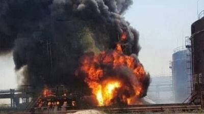 В России снова масштабный пожар на нефтебазе