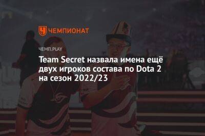 Team Secret назвала имена ещё двух игроков состава по Dota 2 на сезон 2022/23