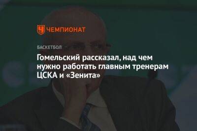 Гомельский рассказал, над чем нужно работать главным тренерам ЦСКА и «Зенита»