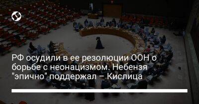 РФ осудили в ее резолюции ООН о борьбе с неонацизмом. Небензя "эпично" поддержал – Кислица