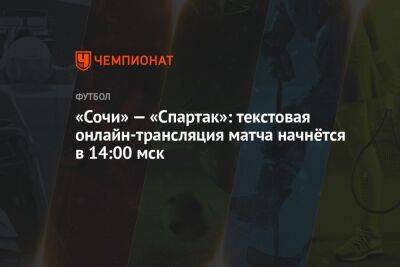 «Сочи» — «Спартак»: текстовая онлайн-трансляция матча начнётся в 14:00 мск