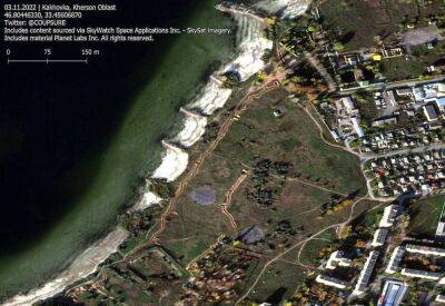 Росіяни готуються втратити Херсон, зариваються навіть на березі Чорного моря: супутникові знімки