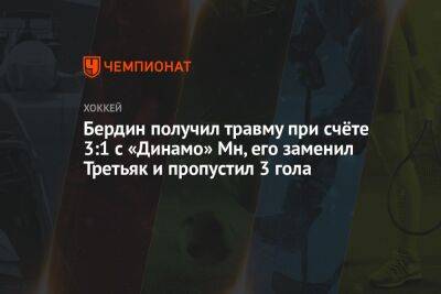 Бердин получил травму при счёте 3:1 с «Динамо» Мн, его заменил Третьяк и пропустил 3 гола