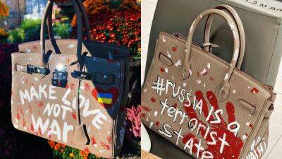 Russia is a terrorist state: мисс Украина Вселенная Анна Неплях раскрасила дорогую сумку Hermes