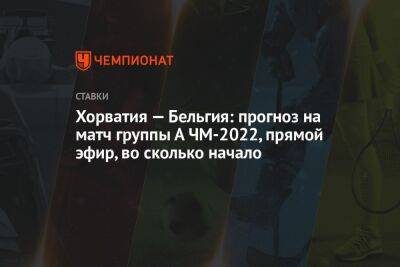 Хорватия — Бельгия: прогноз на матч группы А ЧМ-2022, прямой эфир, во сколько начало