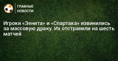 Игроки «Зенита» и «Спартака» извинились за массовую драку. Их отстранили на шесть матчей