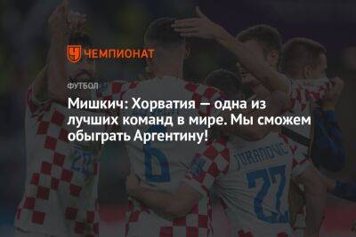 Даниэль Мишкич - Мишкич: Хорватия — одна из лучших команд в мире. Мы сможем обыграть Аргентину! - championat.com - Бразилия - Хорватия - Загреб - Голландия - Аргентина - Катар